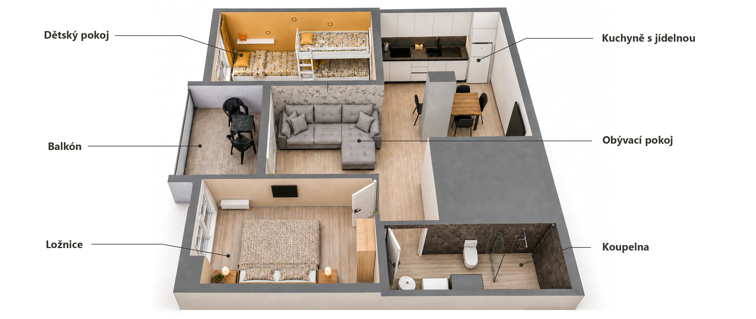 Půdorys apartmánu